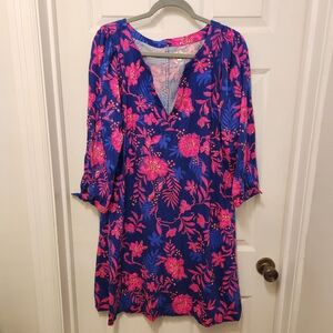 Lilly Pulitzer Cath Dress XL Blue Med Never Ending Summer